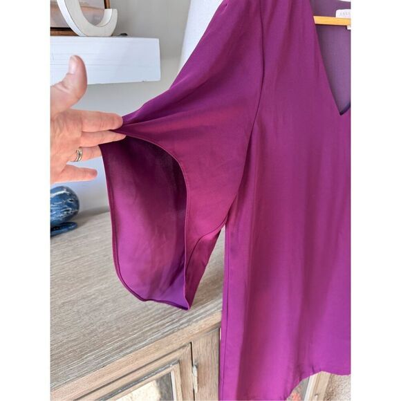 Anna Cate V Neck Purple Mini Dress Size XSmall - Picture 3 of 9